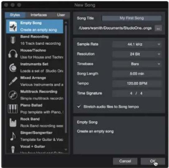 PRESONUS Studio 68c - Création d'un nouveau morceau - 2