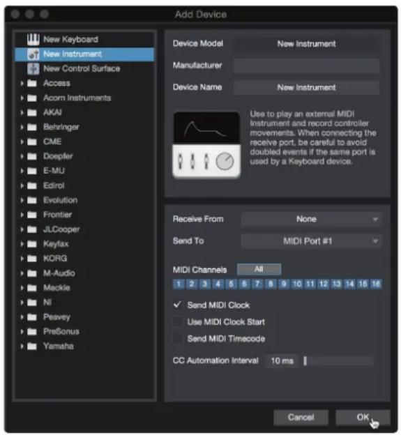 PRESONUS Studio 24c - Configuration d'un module de sons MIDI externe depuis la page d'accueil - 2