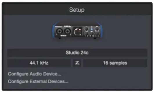 PRESONUS Studio 24c - Configuration d'un clavier de commande MIDI externe depuis la page d'accueil - 1