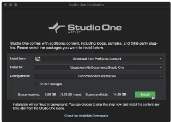 PRESONUS Studio 24c - Installation du contenu fourni avec Studio One Artist - 1