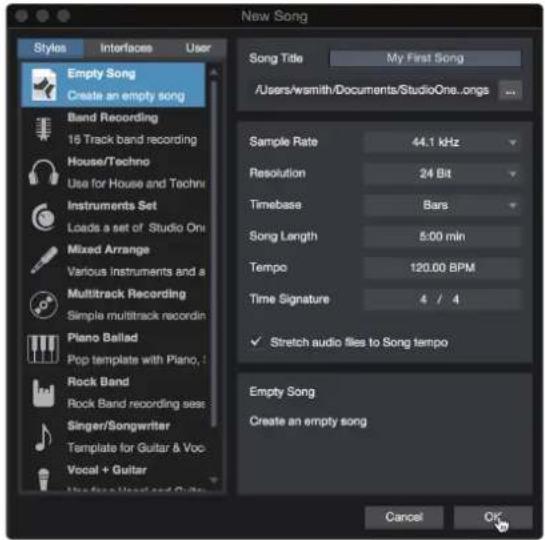 PRESONUS Studio 24c - Création d'un nouveau morceau - 2