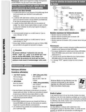 PANASONIC CQC1401U - Remarques à propos de MP3/WMA - 1