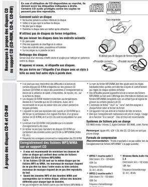 PANASONIC CQC1401U - Remarques sur les disques - 1