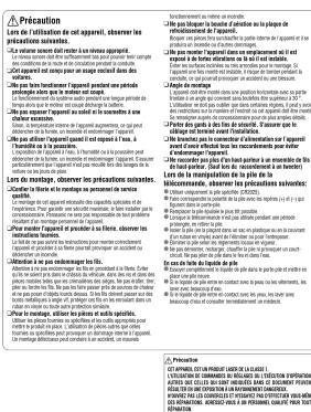 PANASONIC CQC1401U - Informations sur la sécurité - 2