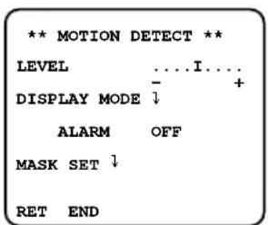 PANASONIC WVNP472 - Calage du détecteur de mouvement (MOTION DET) - 1