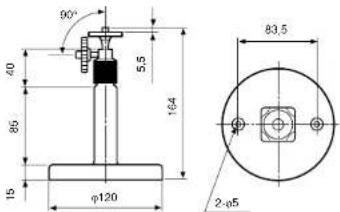 PANASONIC WVBP50 - DIMENSIONS DE LA POTENCE DE FIXATION - 1