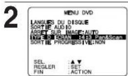 PANASONIC PVD4734SK - Selection du type d'écran (DVD seulement) - 1