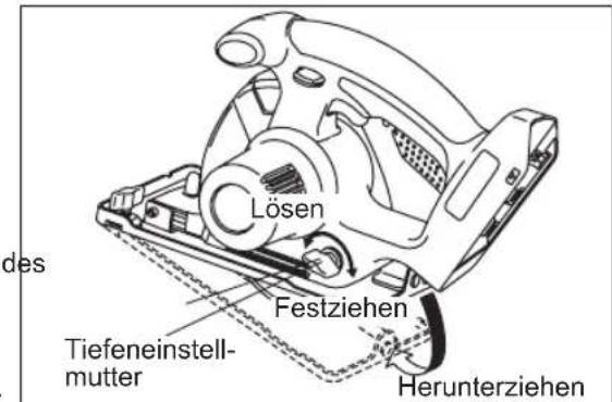 PANASONIC EY45A2 - Einstellen der Schnittiefe - 1
