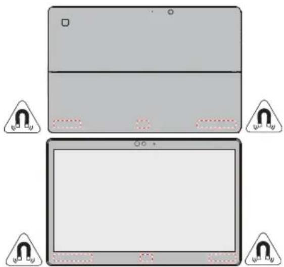 TOSHIBA Portégé X30TE - Emplacement des aimants - 1