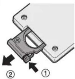 PANASONIC EYFLA3 - Plaatsen van de batterij - 1