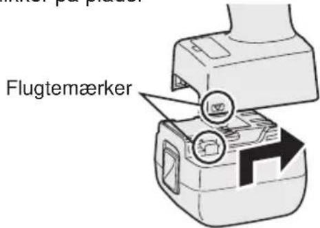 PANASONIC EYFLA3 - Isætning og udtagning af batteripakningen - 1