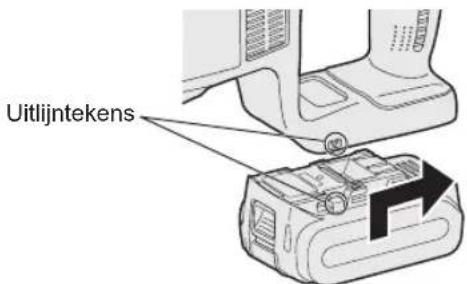 PANASONIC EY45A1 - Bevestigen of verwijderen van de accu - 1