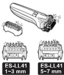 PANASONIC ESLL41 - Trocknen Sie den Scherkopf, den Rasierer, den Langhaarschneider und den Kammaufsatz vollständig ab. - 1