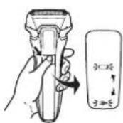 PANASONIC ESLL41 - Clean the shaver, the outer foil section, the trimmer, and the comb attachment with running water. - 1