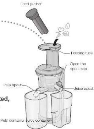PANASONIC MJL600 - After extracting is completed, press the "O" (OFF) button and close the spout cap. - 1