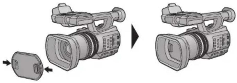 PANASONIC AGAC90EJ - ■ Pour mettre en place le capuchon d'objectif - 1