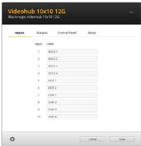 Blackmagic Design Universal Videohub 72 - Etichettare ingressi e uscite - 1
