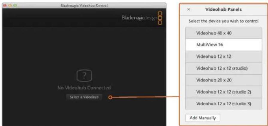 Blackmagic Design Universal Videohub 72 - Konfigurieren von Netzwerkeinstellungen auf einem Blackmagic MultiView 16 - 3