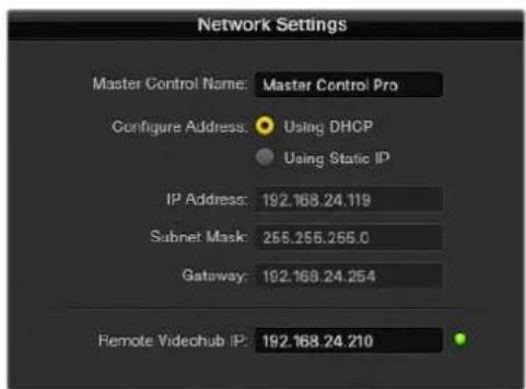 Blackmagic Design Universal Videohub 72 - Paramètres du réseau (Network) - 3