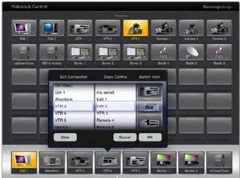 Blackmagic Design Universal Videohub 72 - Configuring Videohub Pushbuttons on the iPad - 1