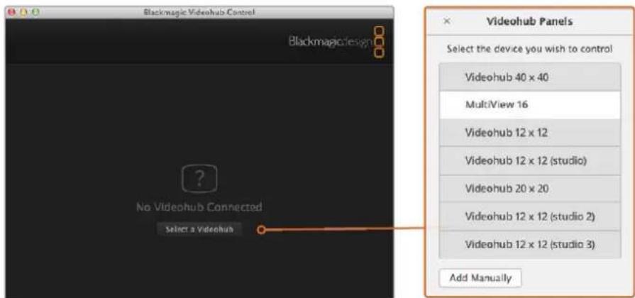 Blackmagic Design Universal Videohub 72 - Ajustar Configurações de Rede no Blackmagic MultiView 16 - 3