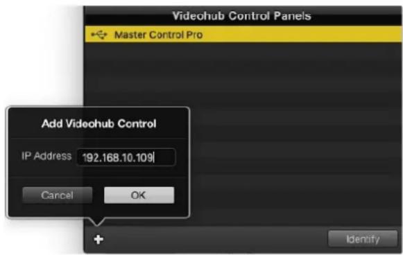 Blackmagic Design Universal Videohub 72 - Hinzufugen von Videohub Control Steuerpanels - 1