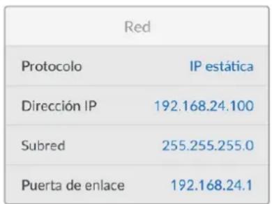 Blackmagic Design Universal Videohub 72 - Configuración de los ajustes de red - 1