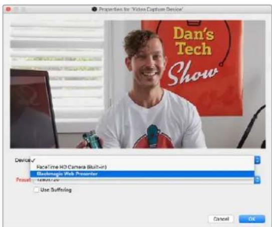 Blackmagic Design Web Presenter - Configurer le Web Presenter en tant que nouvel apparéil : - 3