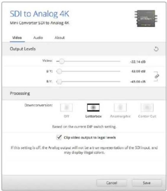 Blackmagic Design Micro Converter HDMI to SDI wPSU - Il menu "Processing" - 1