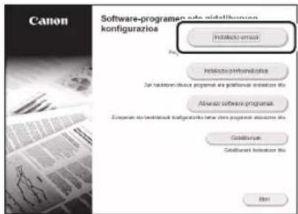 CANON iSENSYS MF522x - Softwarearen instalatzea - 2