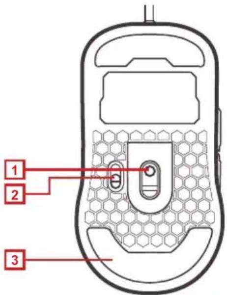 IOGEAR GKM600 - Mouse Back View - 1