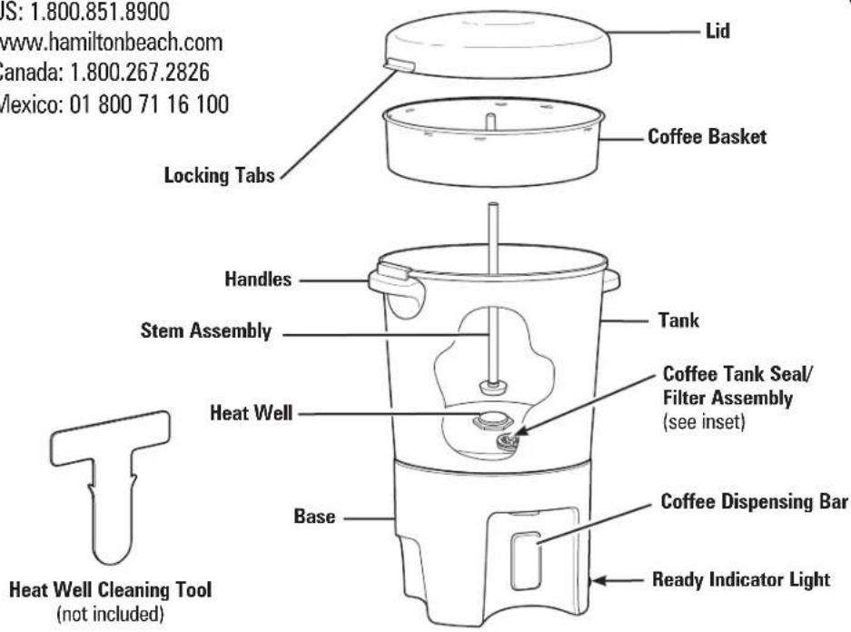 HAMILTON BEACH BrewStation 40540R - Parts and Features - 1