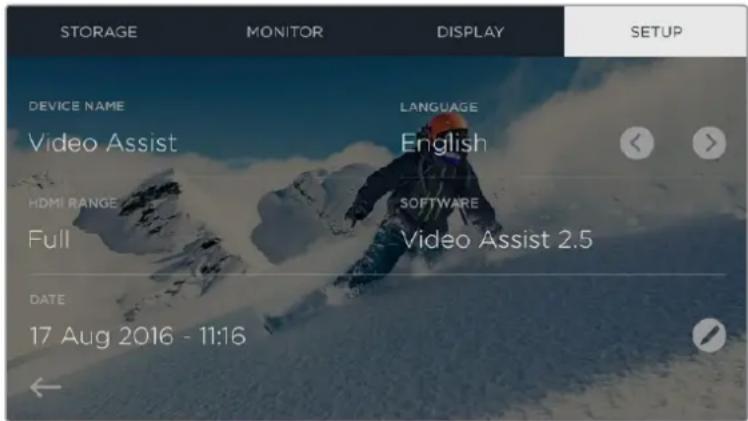 Blackmagic Design Video Assist 4K digital video recorder - Configurações Gerais - 1