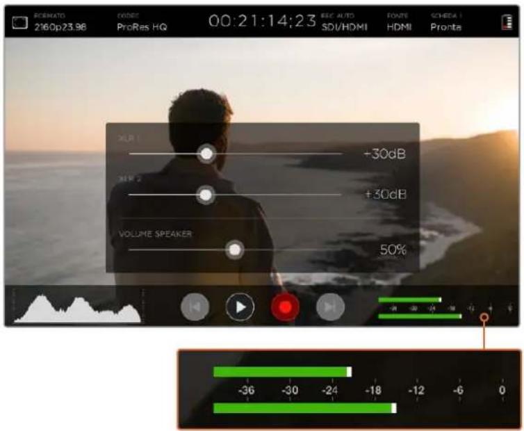 Blackmagic Design Video Assist 4K digital video recorder - Livelli audio analogico - 1