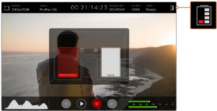 Blackmagic Design Video Assist 4K digital video recorder - Battery Level Remaining - 1