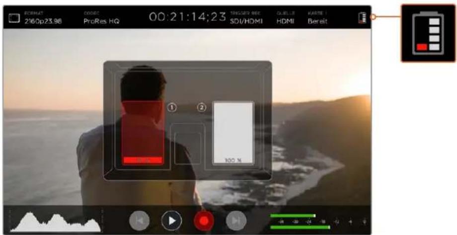Blackmagic Design Video Assist 4K digital video recorder - Akkustandsanzeige - 1
