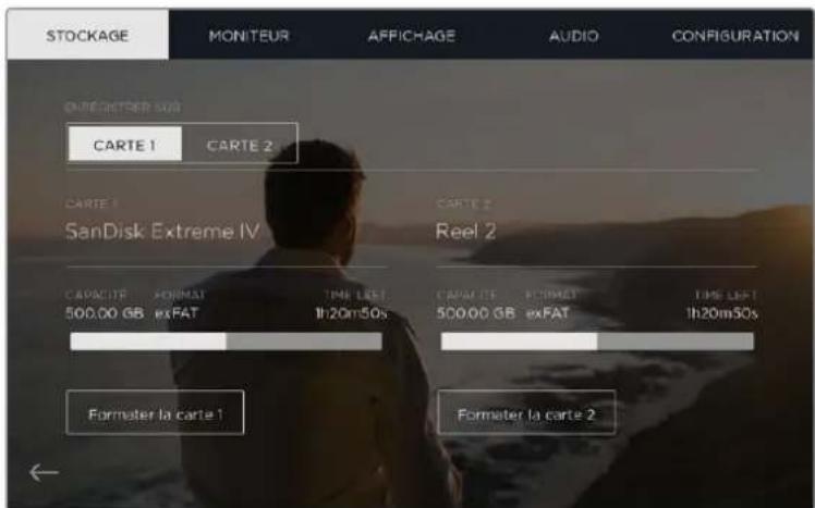 Blackmagic Design Video Assist 4K digital video recorder - Paramètres de stockage - 1