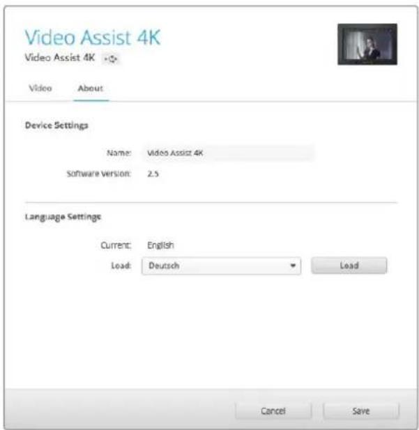 Blackmagic Design Video Assist 4K digital video recorder - Cambiar el idioma - 1
