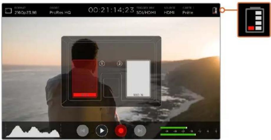 Blackmagic Design Video Assist 4K digital video recorder - Niveau de la batterie - 1