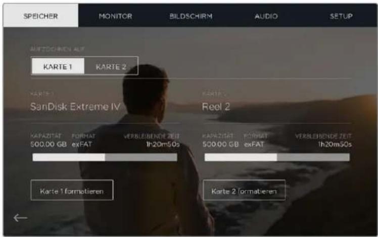 Blackmagic Design Video Assist 4K digital video recorder - SPEICHER-Einstellungen - 1