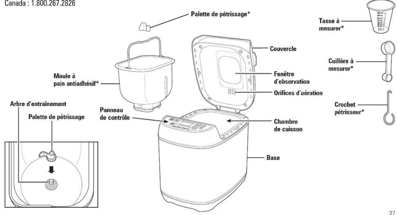HAMILTON BEACH Artisan 29886 - Pièces et caractéristiques - 1