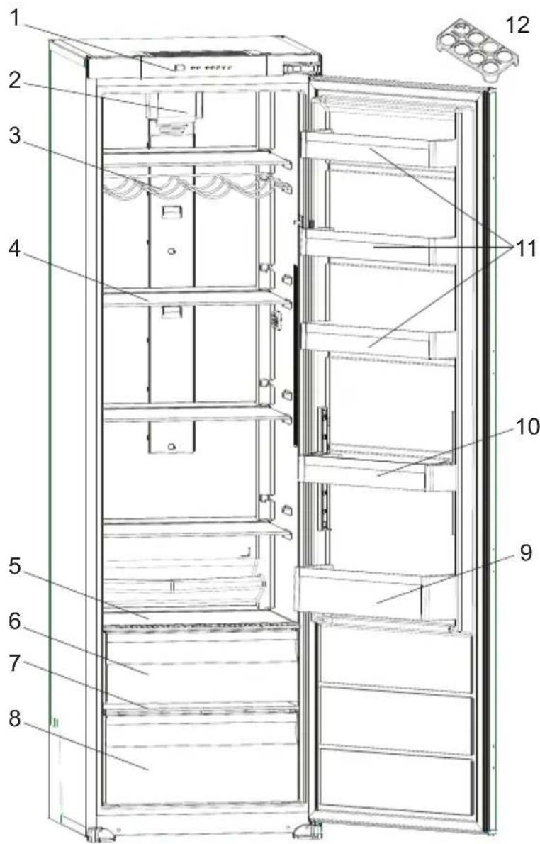 BORETTI BKI102 - Elements et compartiments de l'appareil - 1