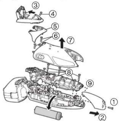 PANASONIC ESLF71 - Removing the built-in rechargeable battery - 1