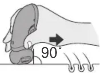 PANASONIC ES2053 - Posizionare l'epilatore formando il giusto angolo con la pelle e premere delicatamente mentre lo si sposta lentamente contropelo. - 1