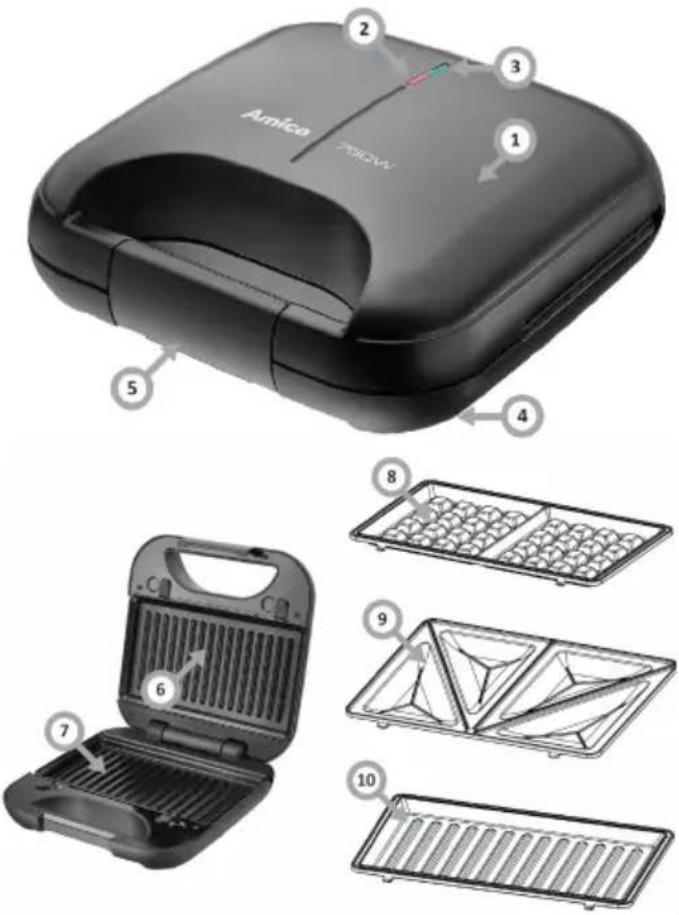 AMICA SMK4021 - ЕЛЕМЕНТИ НА ОБОРУДВАНЕТО: - 1