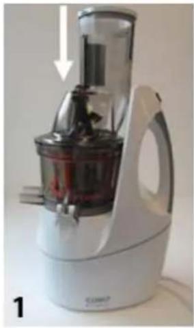 CASO Slow Juicer SJW 450 - Einfüllschacht, Deckel und Stopfer - 1