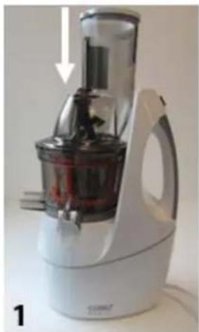 CASO Slow Juicer SJW 450 - Vano di riempimento, coperchio e intasatore - 1