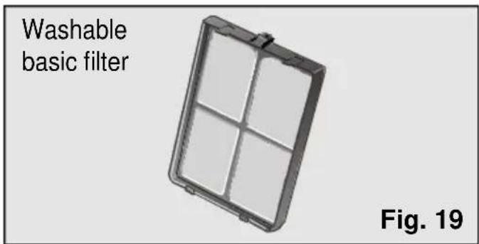 Washable basic filter Fig. 19
