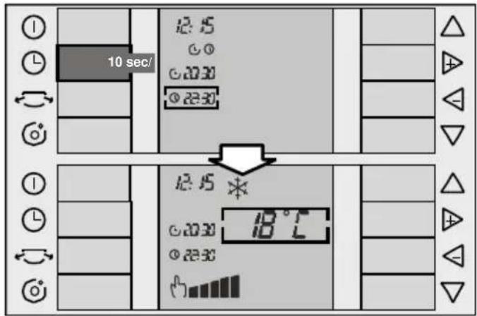 10 sec/ 12:5 0 0:30 0:22:30 12:5 * 0:30 18°C 0:22:30 ↑