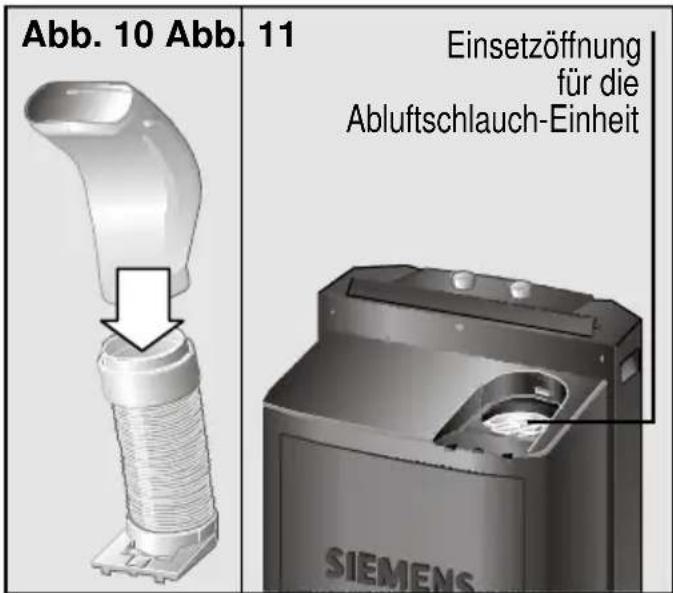 SIEMENS PA18100M - Anschluss des Abluftschlauches - 1